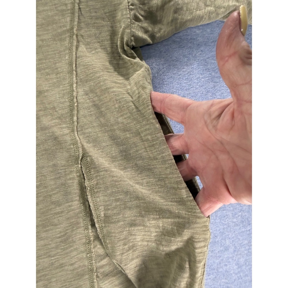 New Me Women Olive Green Cotton Slub Knit Short Sleeve Romper NP70727 Large - Picture 6 of 7